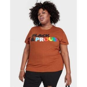 Take Pride Black & Proud Graphic Tee Brown Size M